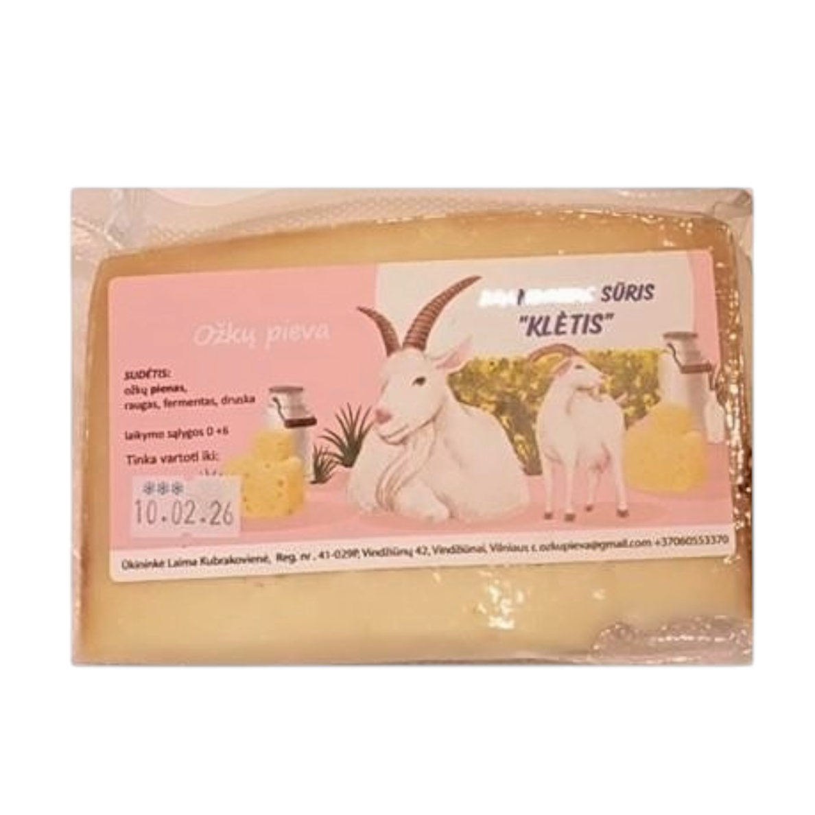 Brandintas ožkos sūris "Klėtis" apie 180 g, "Ožkų pieva" Brandintas ožkos sūris "Klėtis" apie 180 g, "Ožkų pieva"