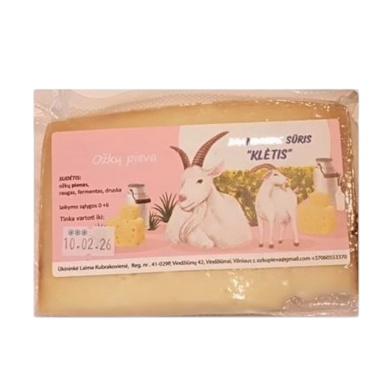 Brandintas ožkos sūris "Klėtis" apie 180 g, "Ožkų pieva" Brandintas ožkos sūris "Klėtis" apie 180 g, "Ožkų pieva"