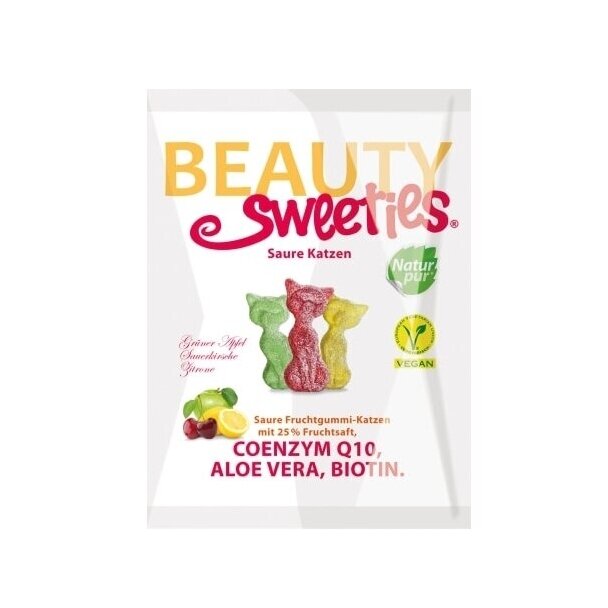 Guminukai su maisto papildais „Rūgščios katės“ 125g, Beauty Sweeties