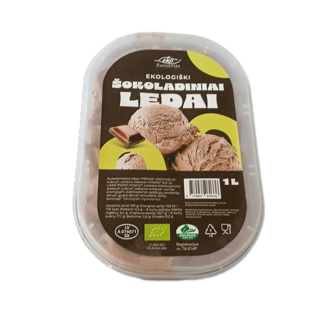 Ekologiški šokoladiniai ledai 1l, EKO Žemaitija* Ekologiški šokoladiniai ledai 1l, EKO Žemaitija*