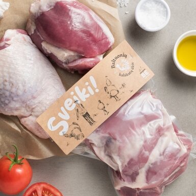 Kalakutų šlaunelių mėsa be kaulo apie 350 g, Baltuonių ūkis Kalakutų šlaunelių mėsa be kaulo apie 350 g, Baltuonių ūkis