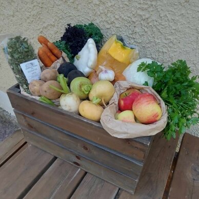 Leonpolio dvaro ūkio sezoninis daržovių ir vaisių krepšelis, 1 vnt.