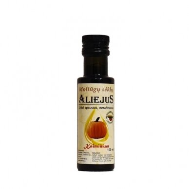 Moliūgų sėklų aliejus, Katinų ūkis 100 ml. Moliūgų sėklų aliejus, Katinų ūkis 100 ml.