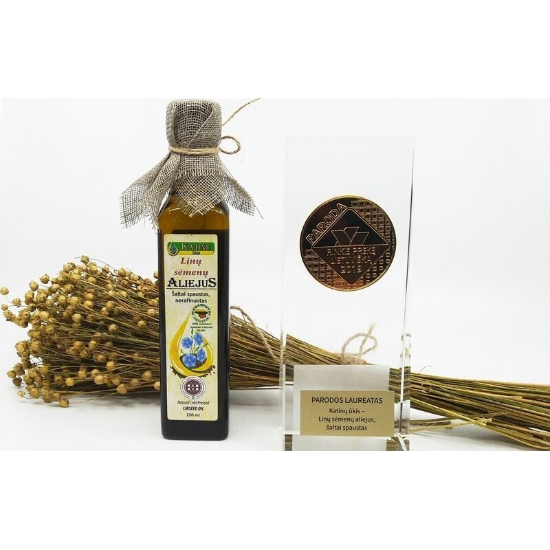 Linų sėmenų aliejus, Katinų ūkis 250 ml. 1