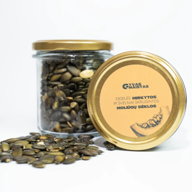 Skrudintos moliūgų sėklos 130 g, GYVAS MAISTAS